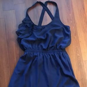 Blue sleeveless blouse